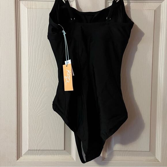 Black One Piece Swim Suit with Adjustable straps- Size Small - Picture 3 of 12
